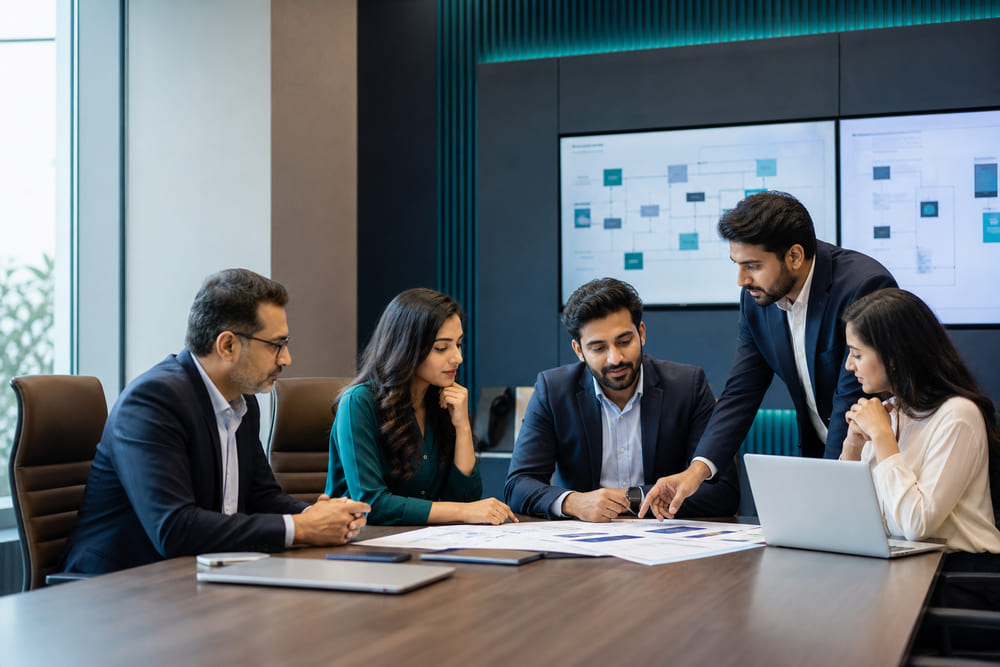 Business and technology teams planning a digital transformation project